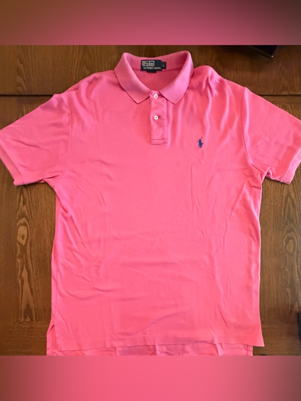 Ralph Lauren Men's Pink Polo with Navy Pony
